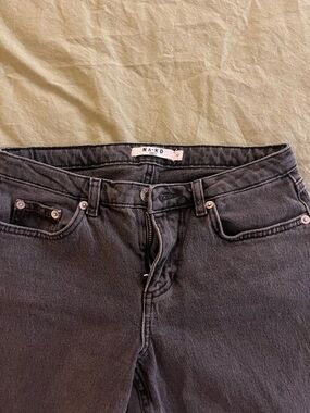 NA-KD High-Rise Black Wide Leg Jeans